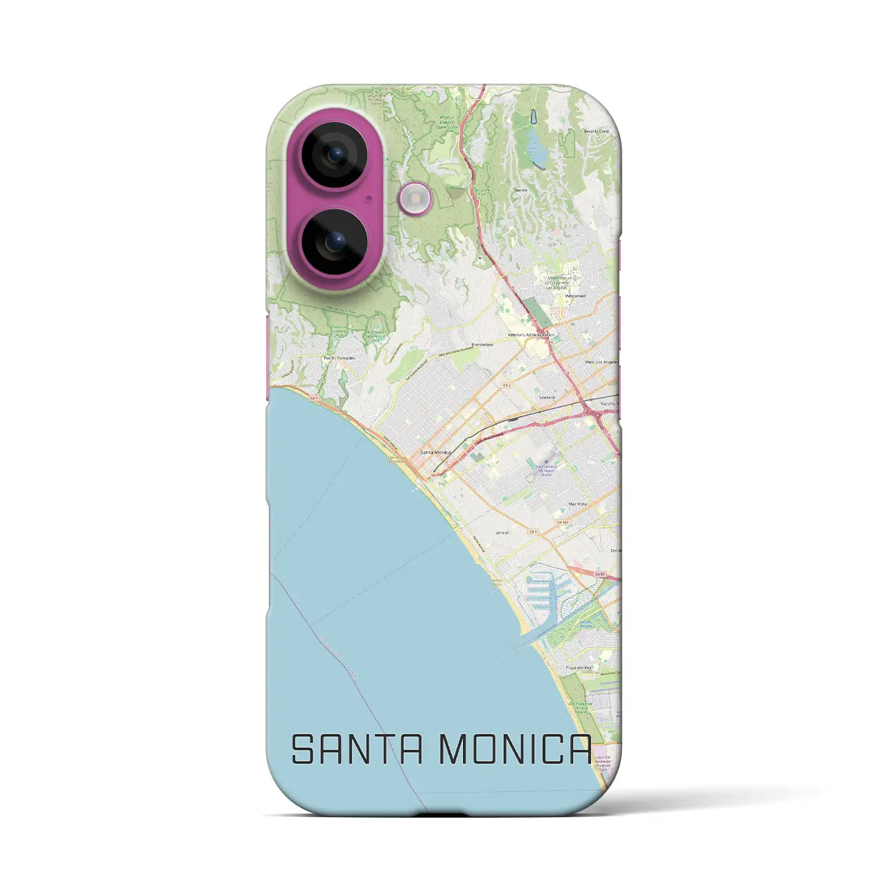 【サンタモニカ(アメリカ)】地図柄iPhoneケース(バックカバータイプ)