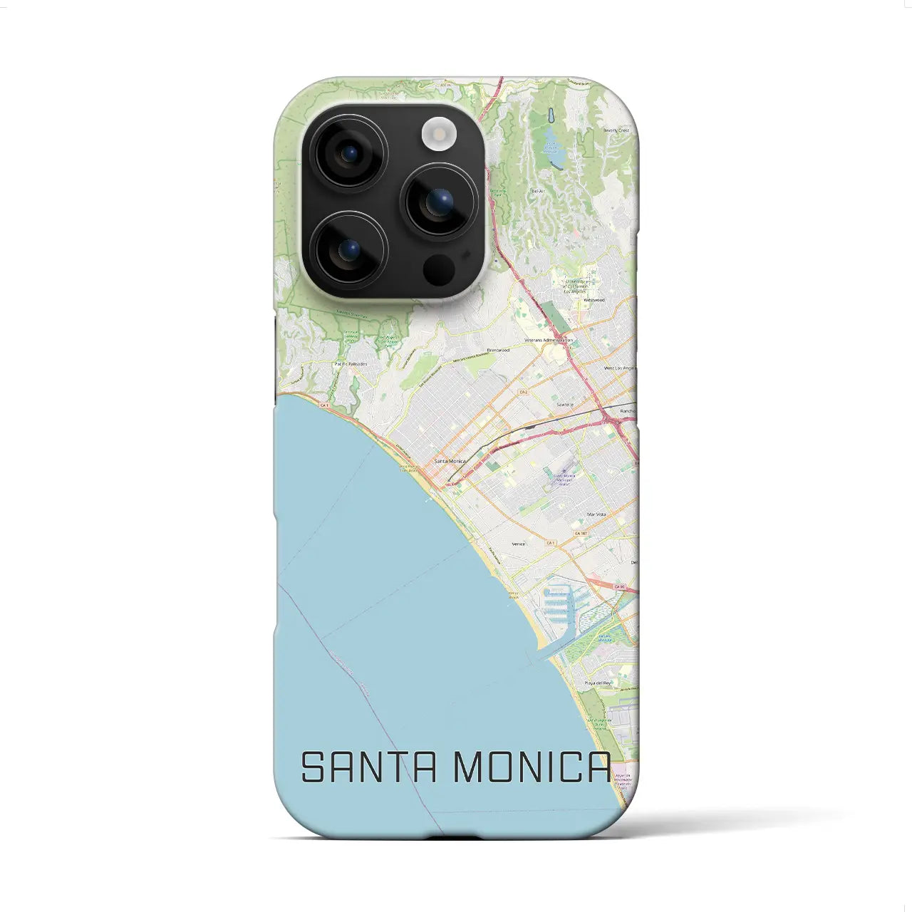 【サンタモニカ(アメリカ)】地図柄iPhoneケース(バックカバータイプ)