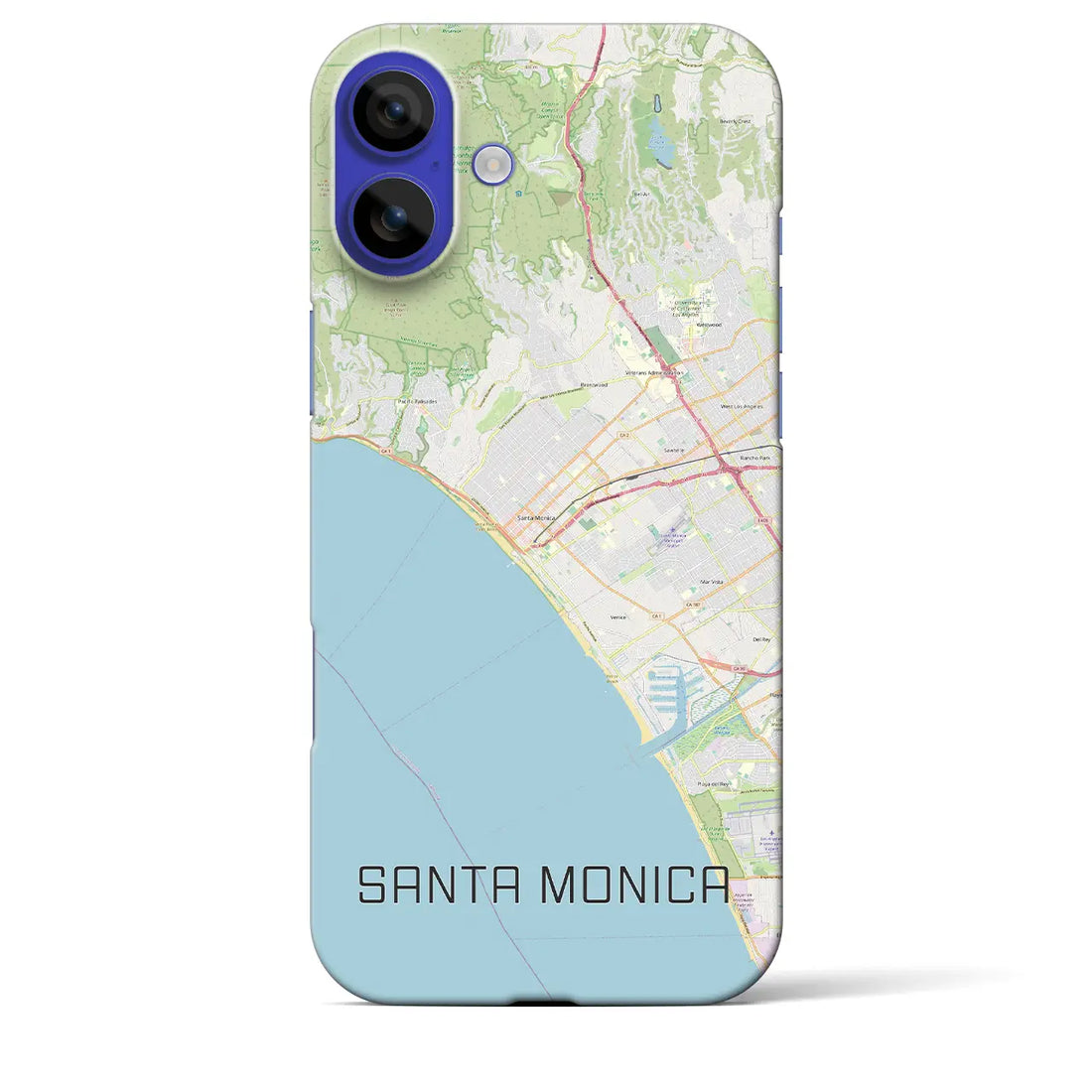 【サンタモニカ(アメリカ)】地図柄iPhoneケース(バックカバータイプ)ナチュラル・iPhone 16 Pro Max 用