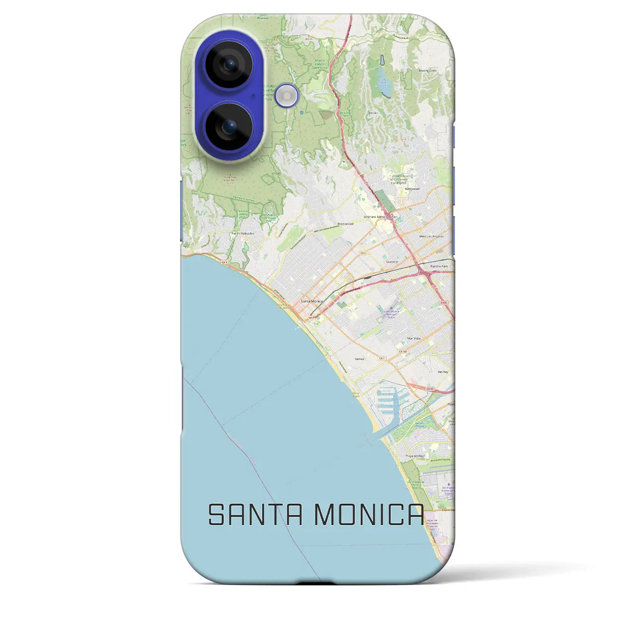 【サンタモニカ(アメリカ)】地図柄iPhoneケース(バックカバータイプ)