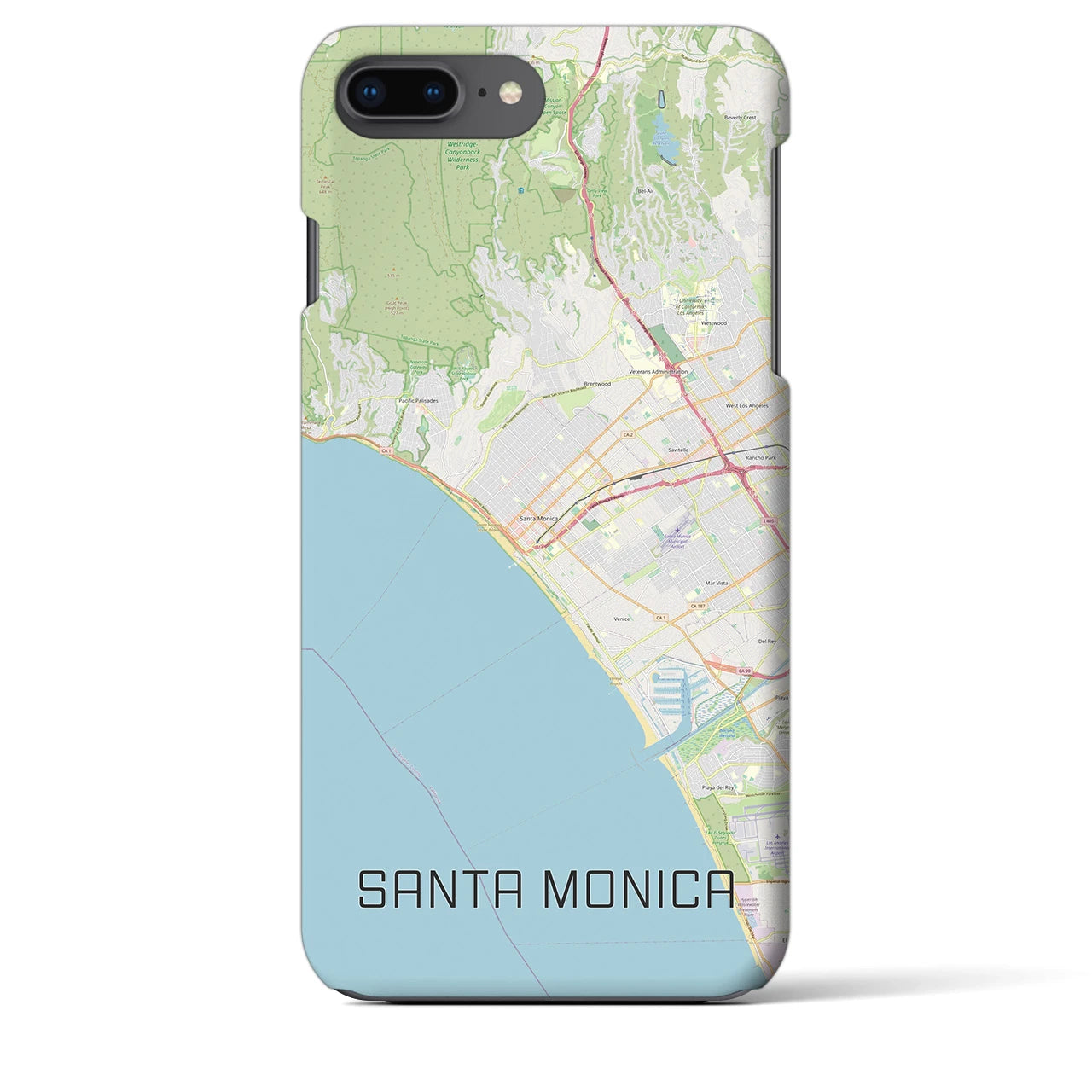 【サンタモニカ(アメリカ)】地図柄iPhoneケース(バックカバータイプ)