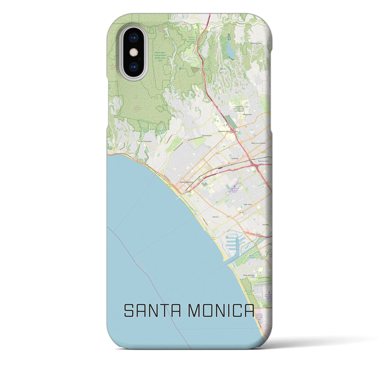【サンタモニカ(アメリカ)】地図柄iPhoneケース(バックカバータイプ)