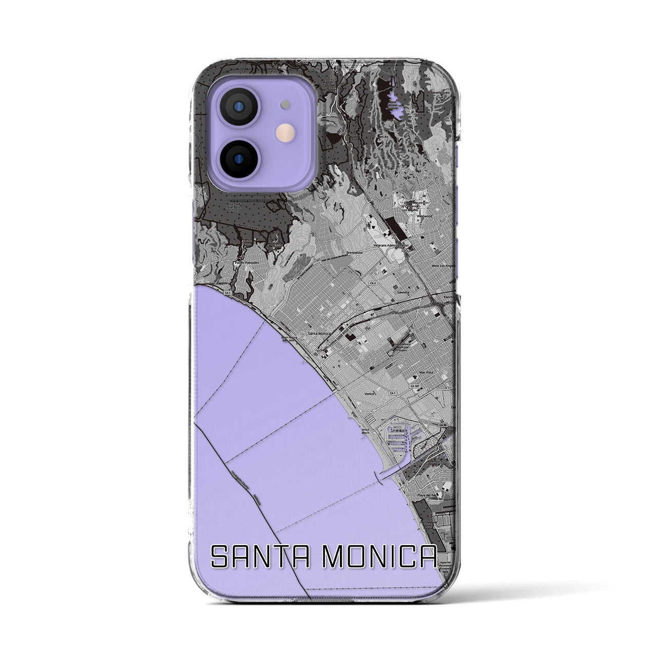 【サンタモニカ(アメリカ)】地図柄iPhoneケース(クリアタイプ)