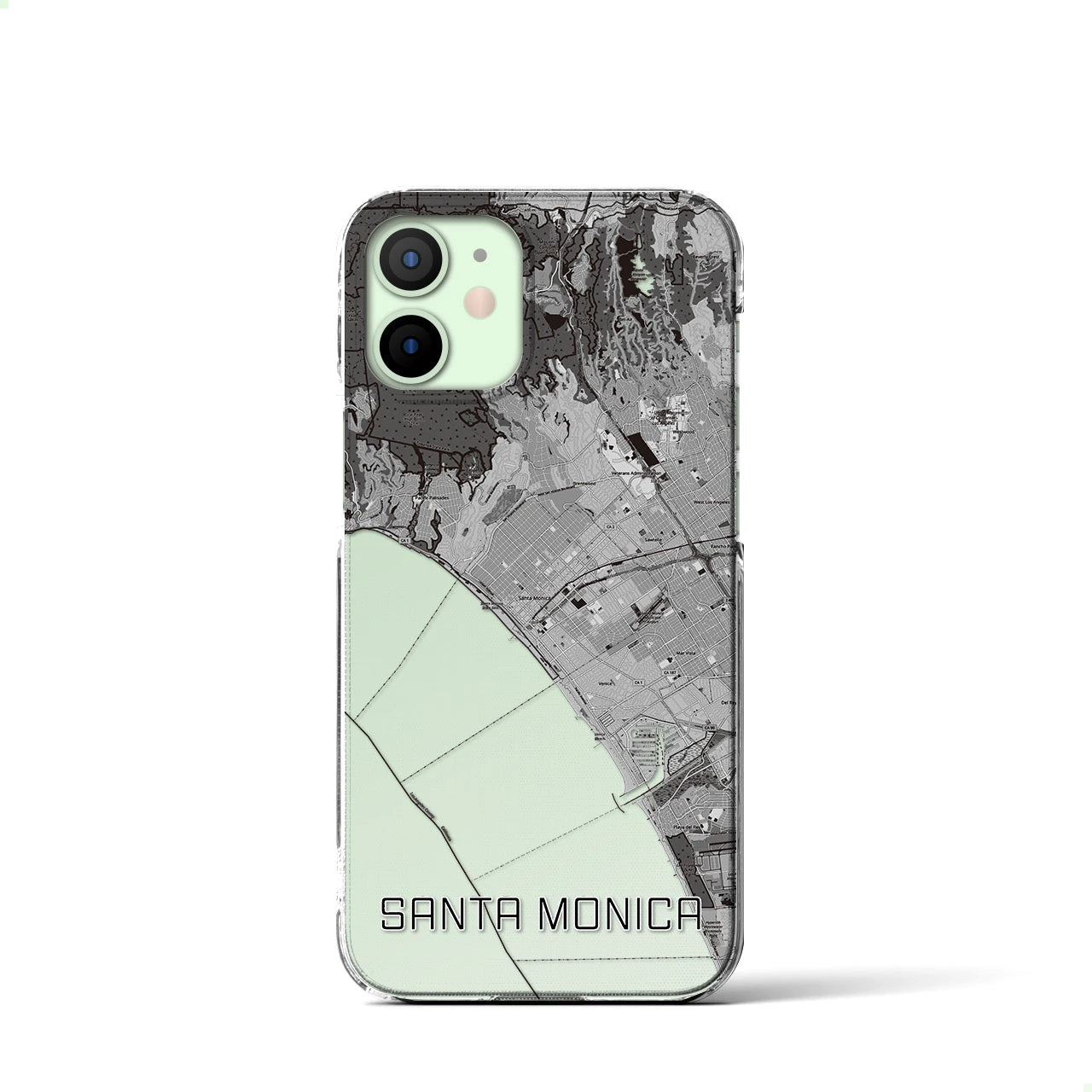 【サンタモニカ(アメリカ)】地図柄iPhoneケース(クリアタイプ)