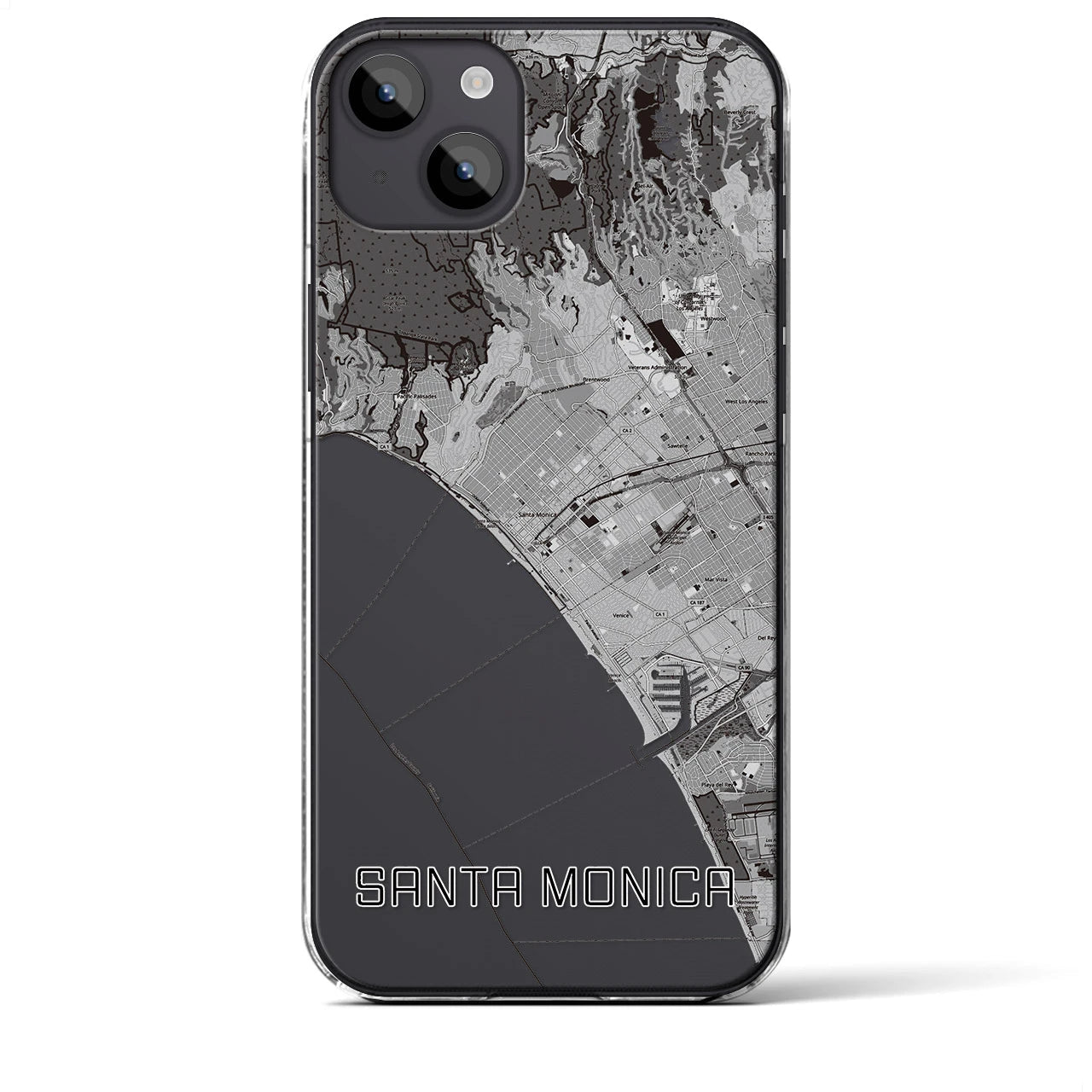 【サンタモニカ(アメリカ)】地図柄iPhoneケース(クリアタイプ)