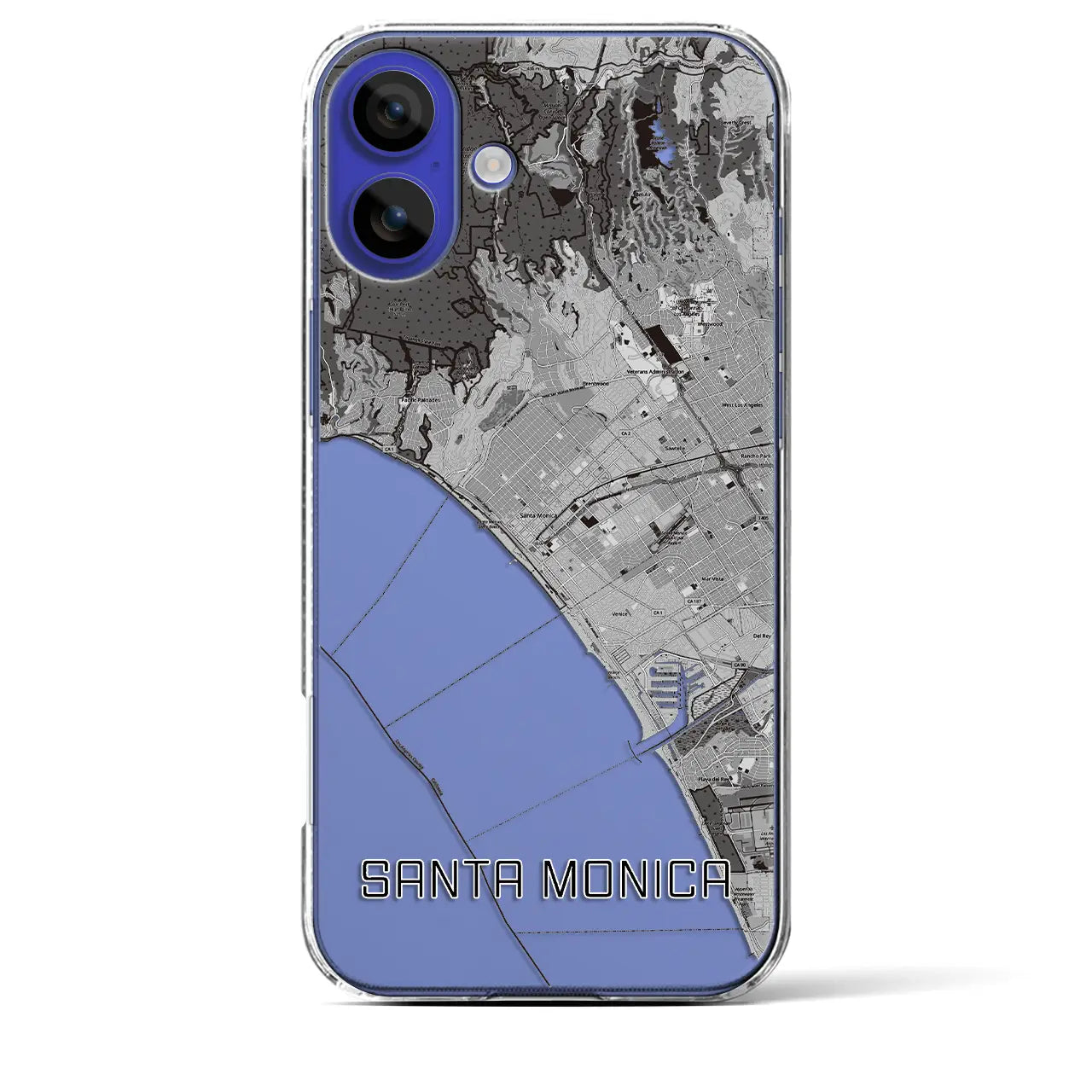 【サンタモニカ(アメリカ)】地図柄iPhoneケース(クリアタイプ)