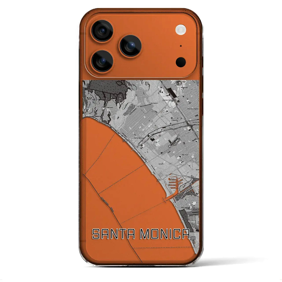 【サンタモニカ(アメリカ)】地図柄iPhoneケース(クリアタイプ)