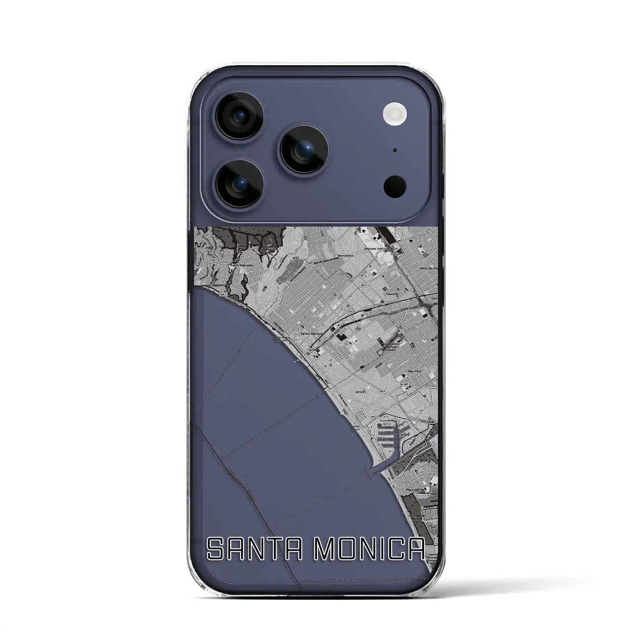 【サンタモニカ(アメリカ)】地図柄iPhoneケース(クリアタイプ)