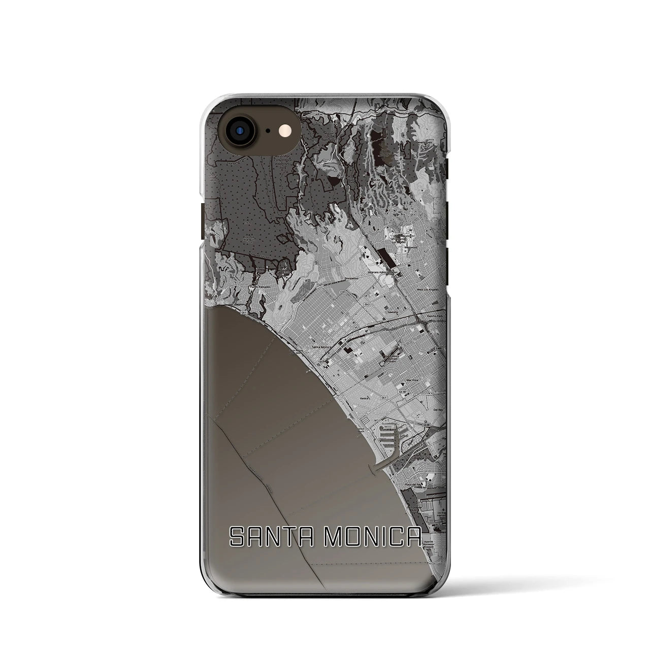 【サンタモニカ(アメリカ)】地図柄iPhoneケース(クリアタイプ)