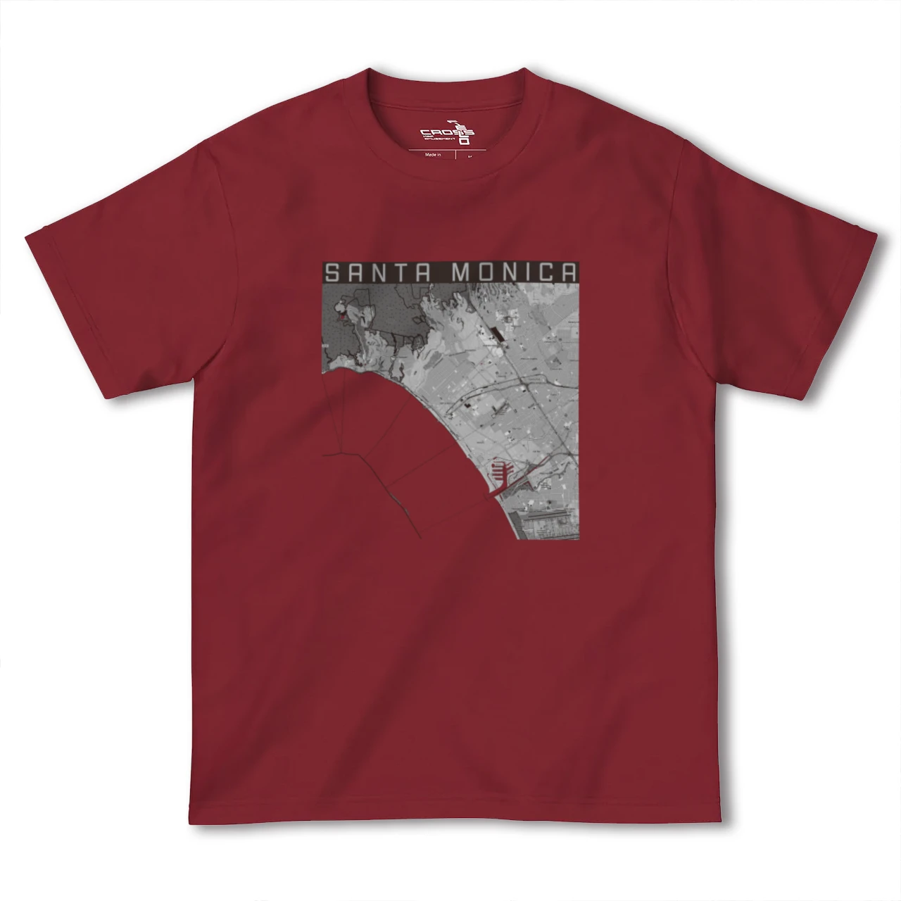 【サンタモニカ(アメリカ)】地図柄ヘビーウェイトTシャツ