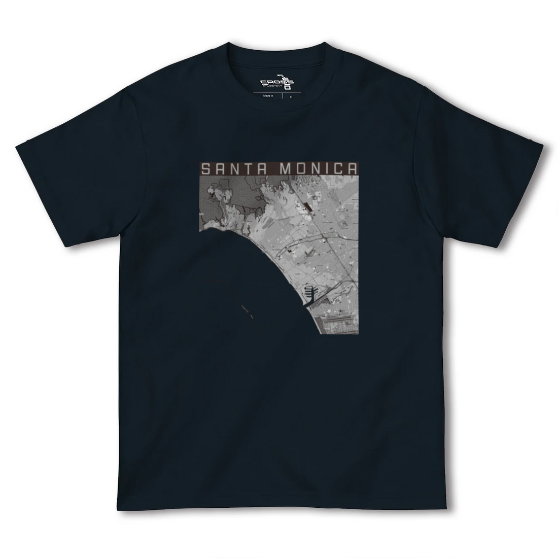 【サンタモニカ(アメリカ)】地図柄ヘビーウェイトTシャツ