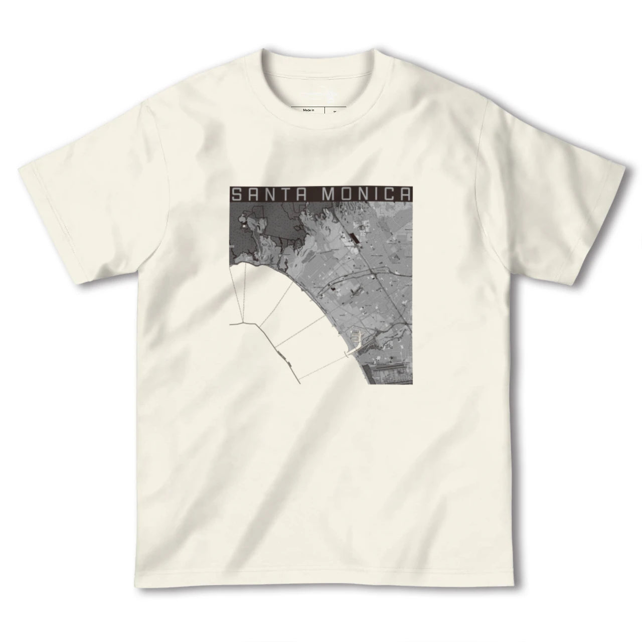 【サンタモニカ(アメリカ)】地図柄ヘビーウェイトTシャツ