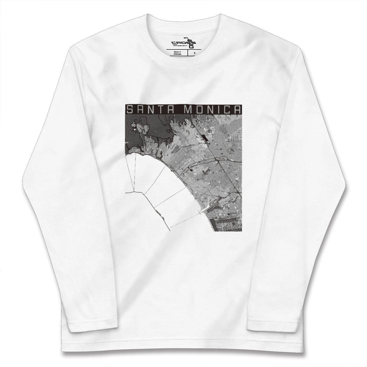 【サンタモニカ(アメリカ)】地図柄ロングスリーブTシャツ