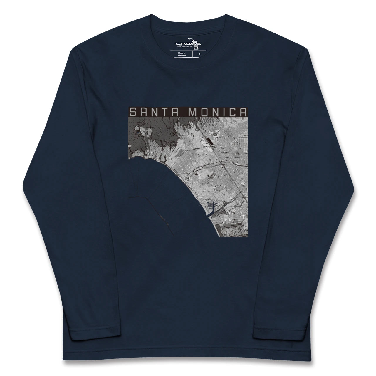 【サンタモニカ(アメリカ)】地図柄ロングスリーブTシャツ