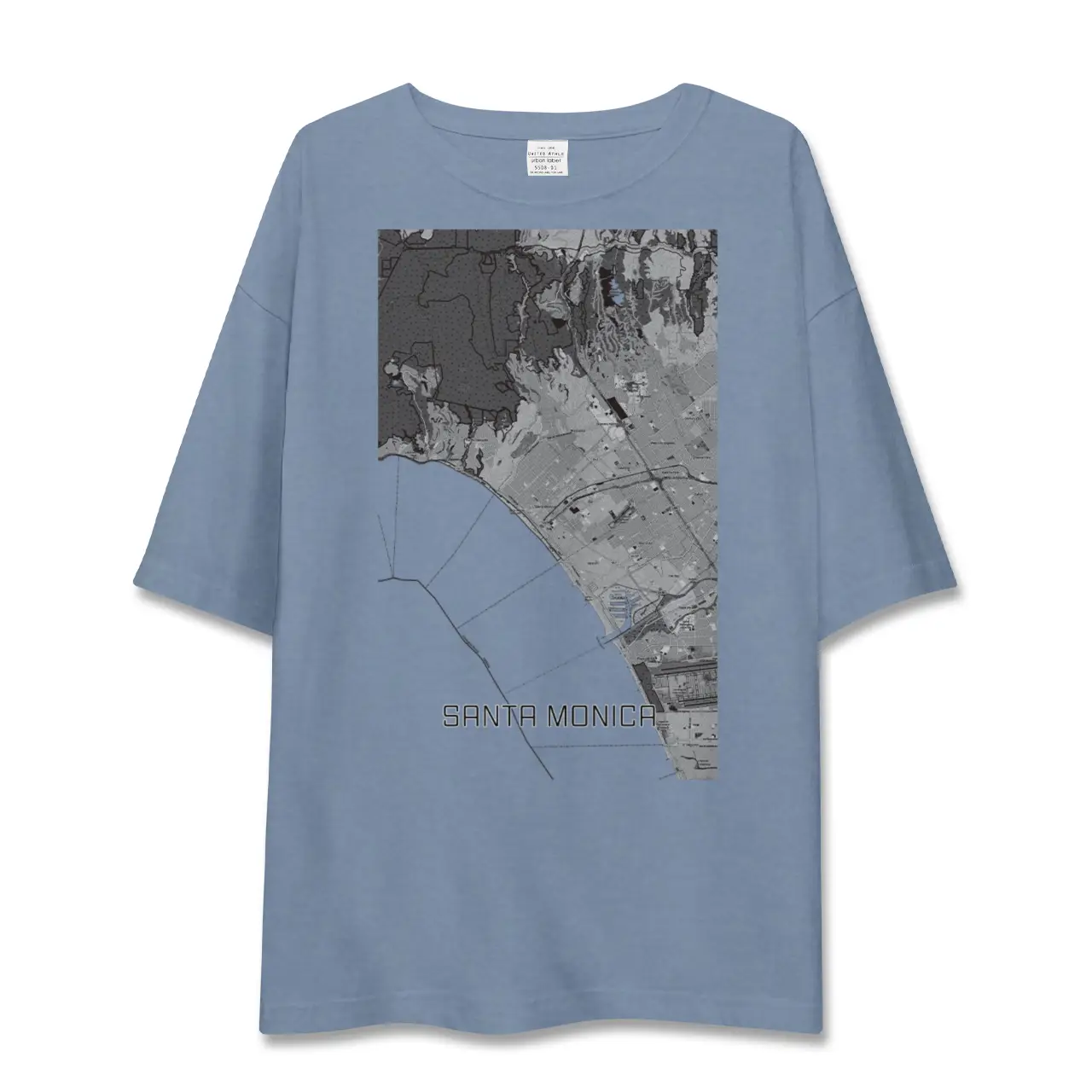 【サンタモニカ(アメリカ)】地図柄ビッグシルエットTシャツ