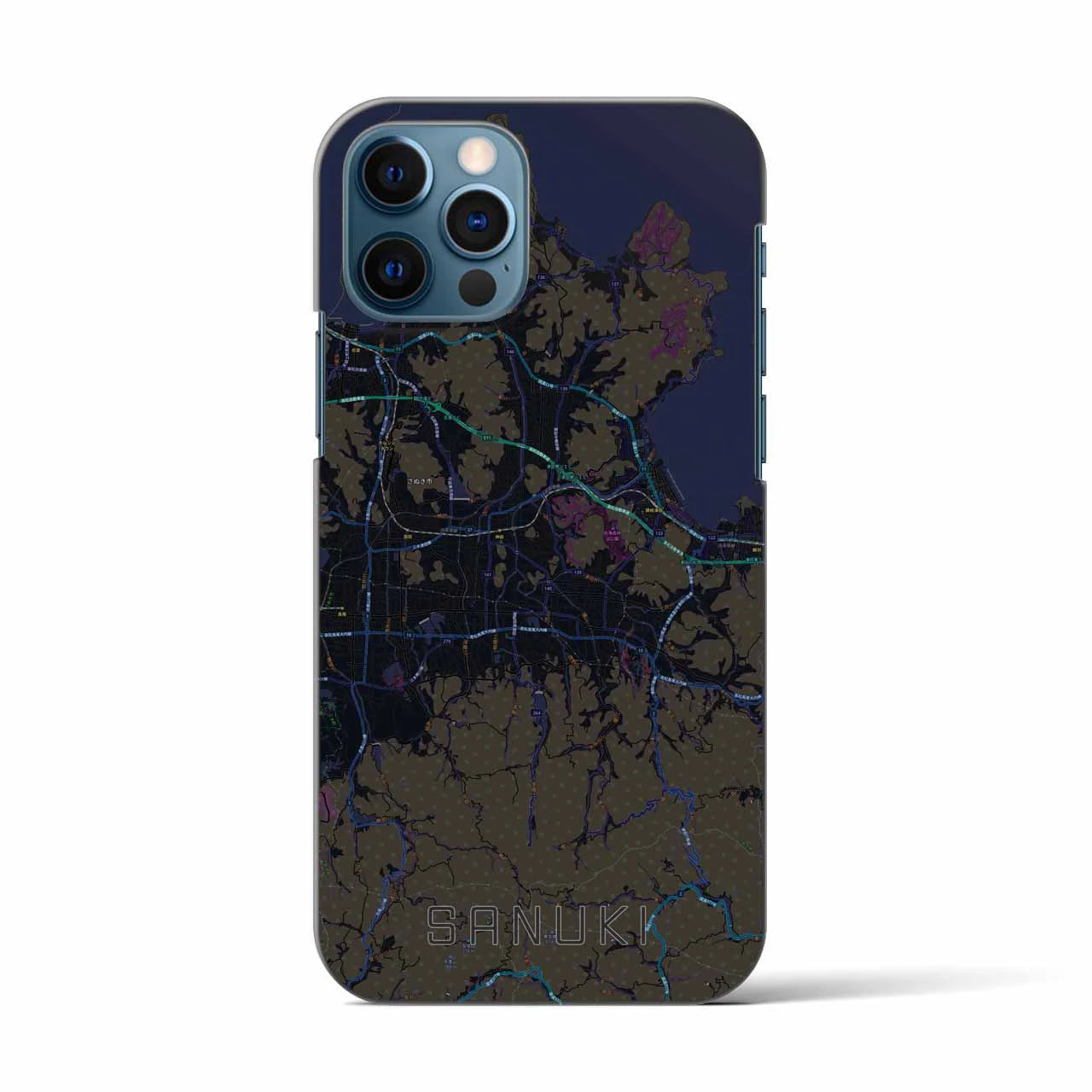 【さぬき(香川県)】地図柄iPhoneケース(バックカバータイプ)