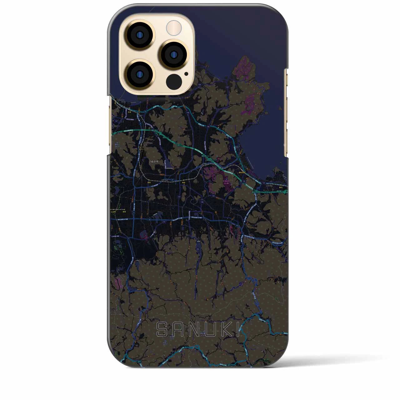 【さぬき(香川県)】地図柄iPhoneケース(バックカバータイプ)
