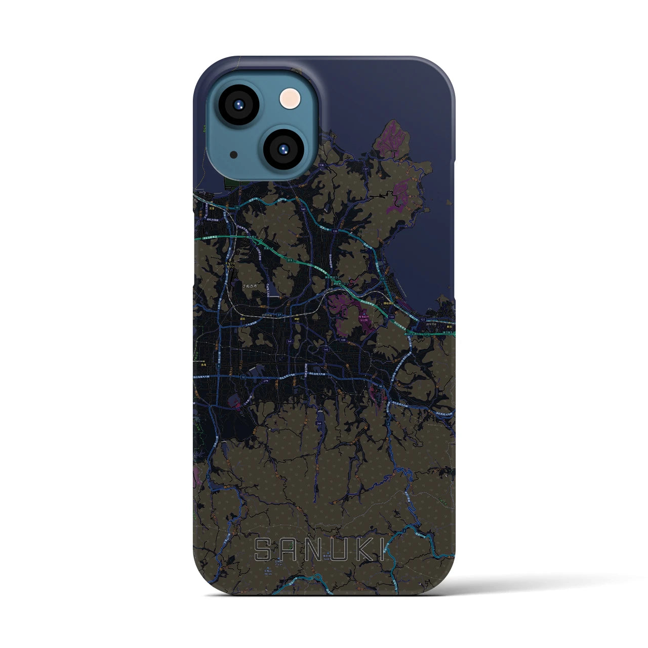 【さぬき(香川県)】地図柄iPhoneケース(バックカバータイプ)