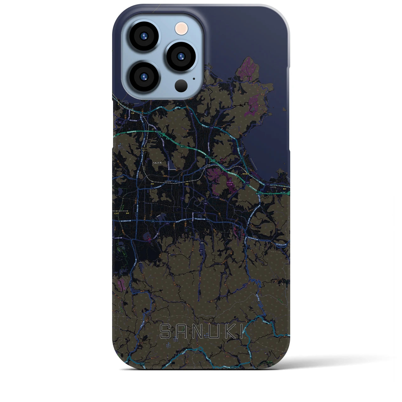 【さぬき(香川県)】地図柄iPhoneケース(バックカバータイプ)