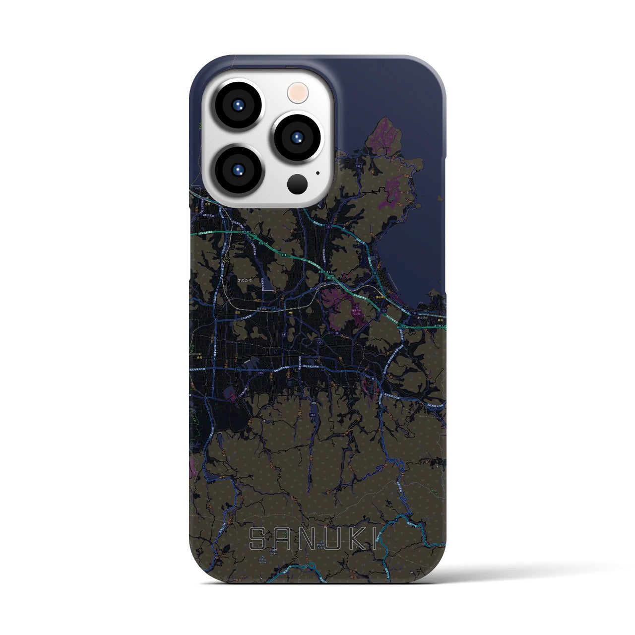【さぬき(香川県)】地図柄iPhoneケース(バックカバータイプ)