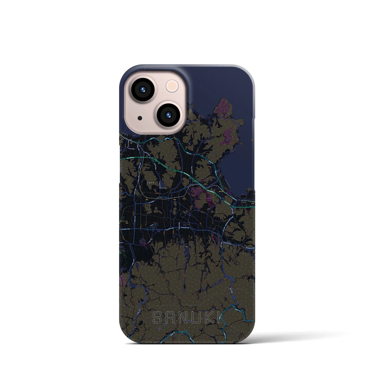 【さぬき(香川県)】地図柄iPhoneケース(バックカバータイプ)