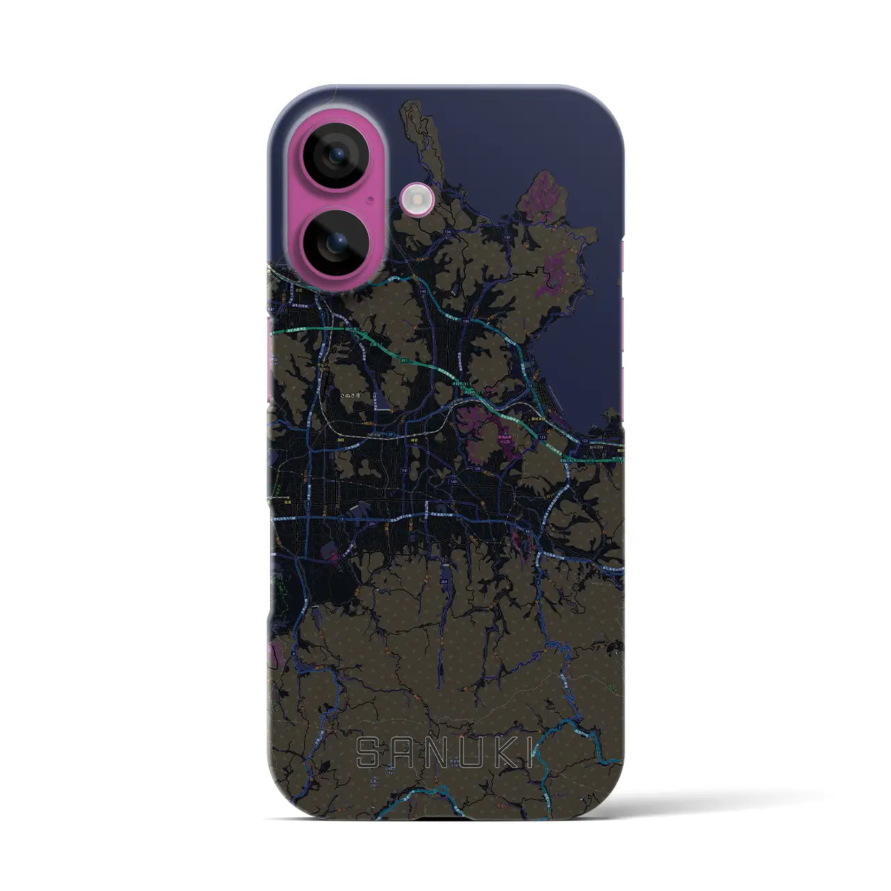 【さぬき(香川県)】地図柄iPhoneケース(バックカバータイプ)