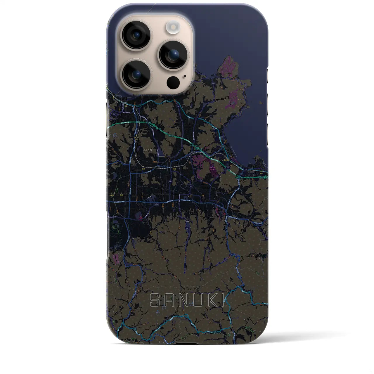 【さぬき(香川県)】地図柄iPhoneケース(バックカバータイプ)