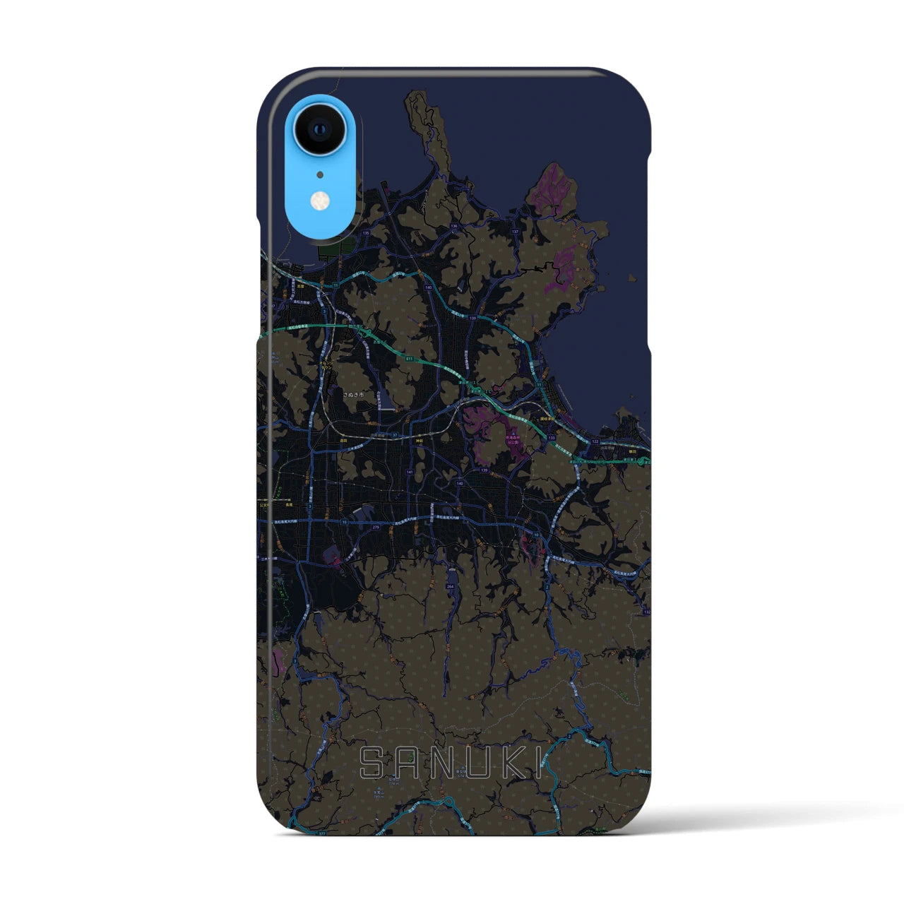 【さぬき(香川県)】地図柄iPhoneケース(バックカバータイプ)