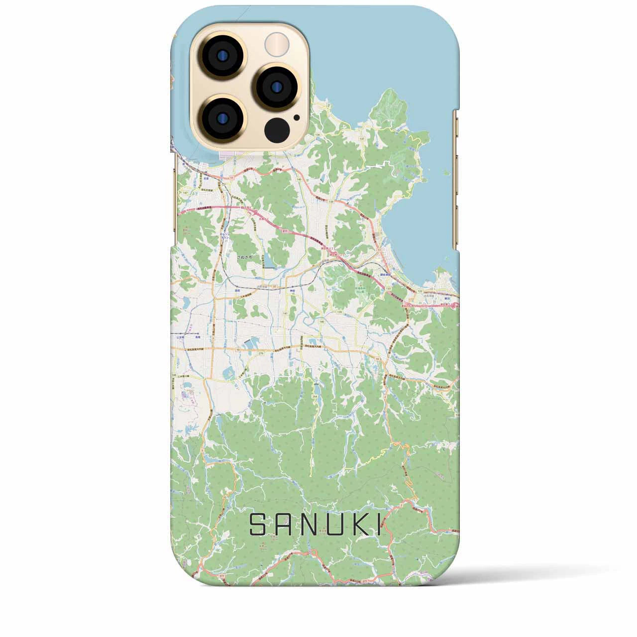 【さぬき(香川県)】地図柄iPhoneケース(バックカバータイプ)