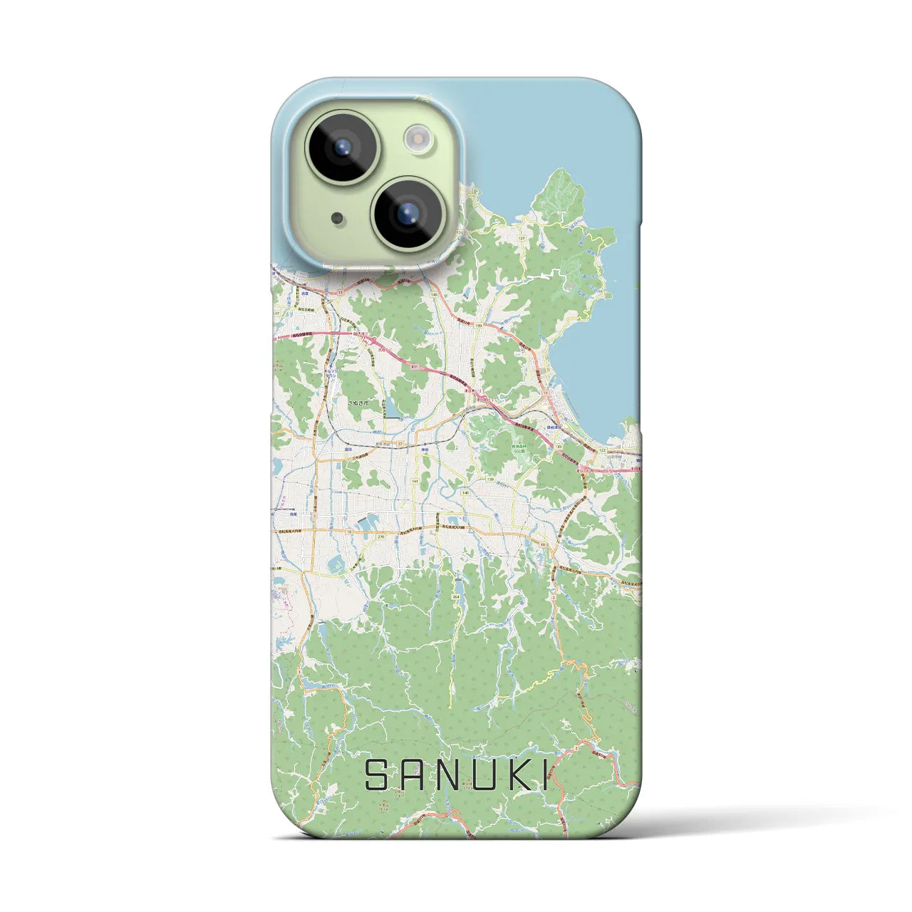 【さぬき(香川県)】地図柄iPhoneケース(バックカバータイプ)