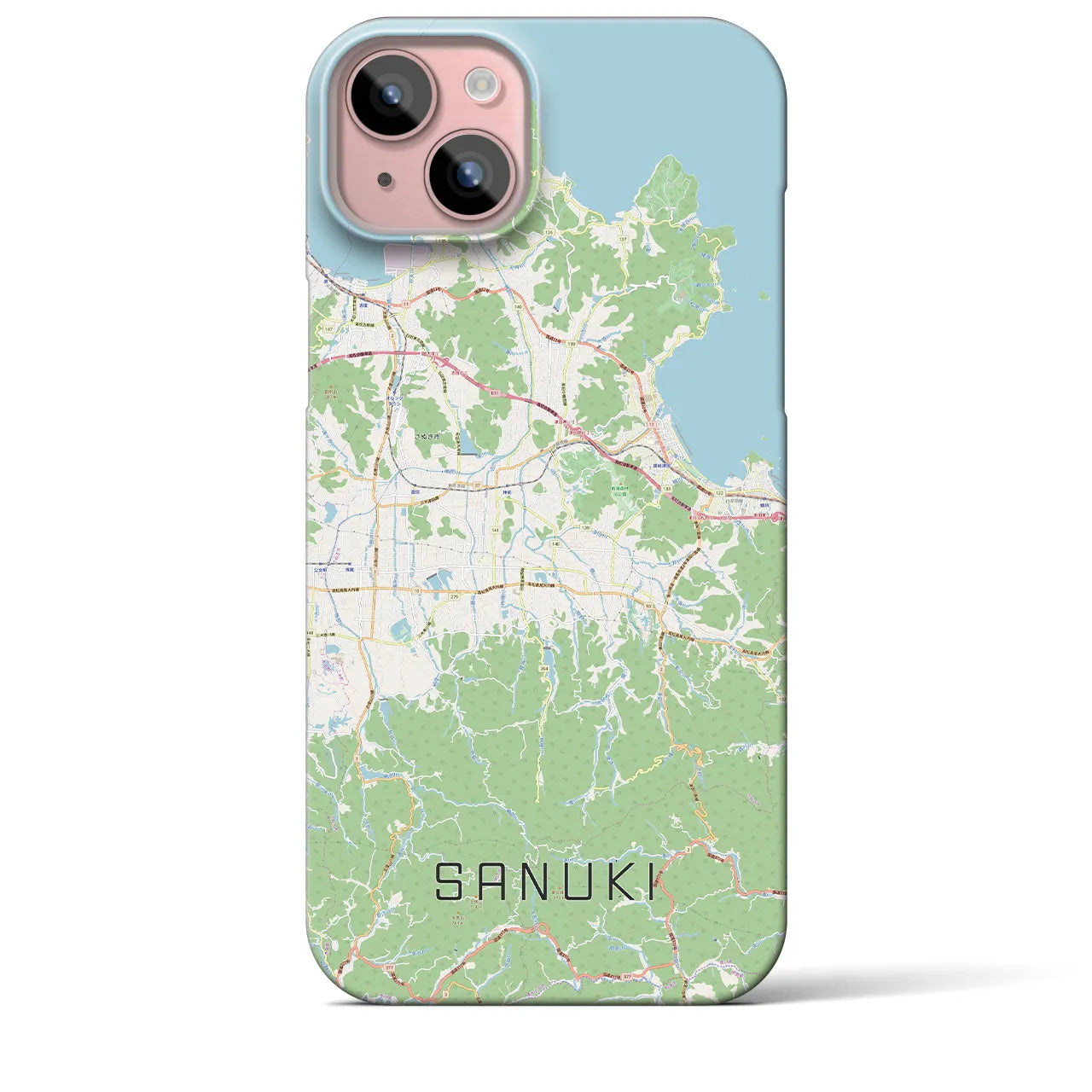 【さぬき(香川県)】地図柄iPhoneケース(バックカバータイプ)