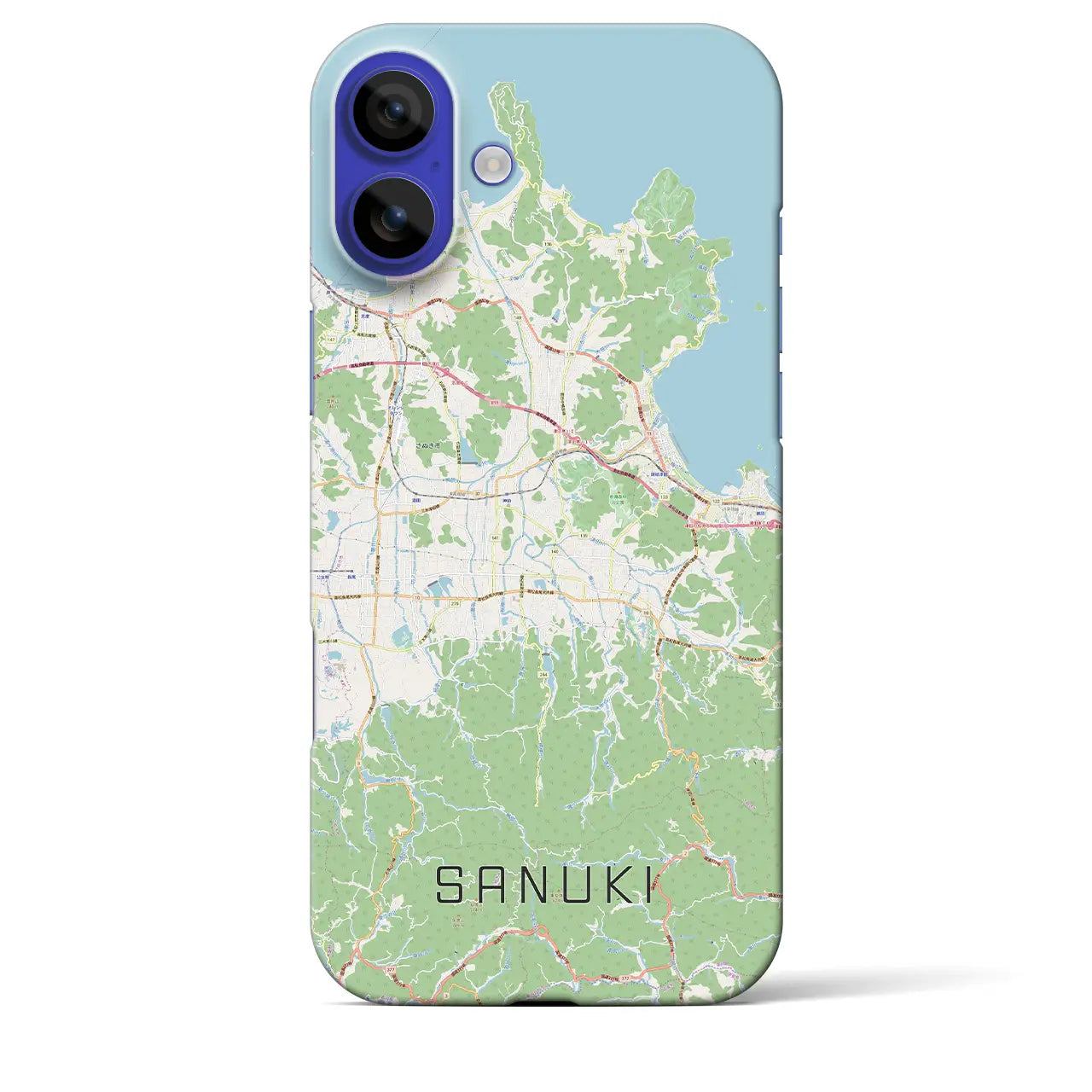 【さぬき(香川県)】地図柄iPhoneケース(バックカバータイプ)ナチュラル・iPhone 16 Pro Max 用