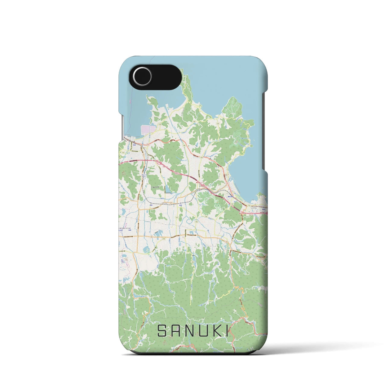 【さぬき(香川県)】地図柄iPhoneケース(バックカバータイプ)
