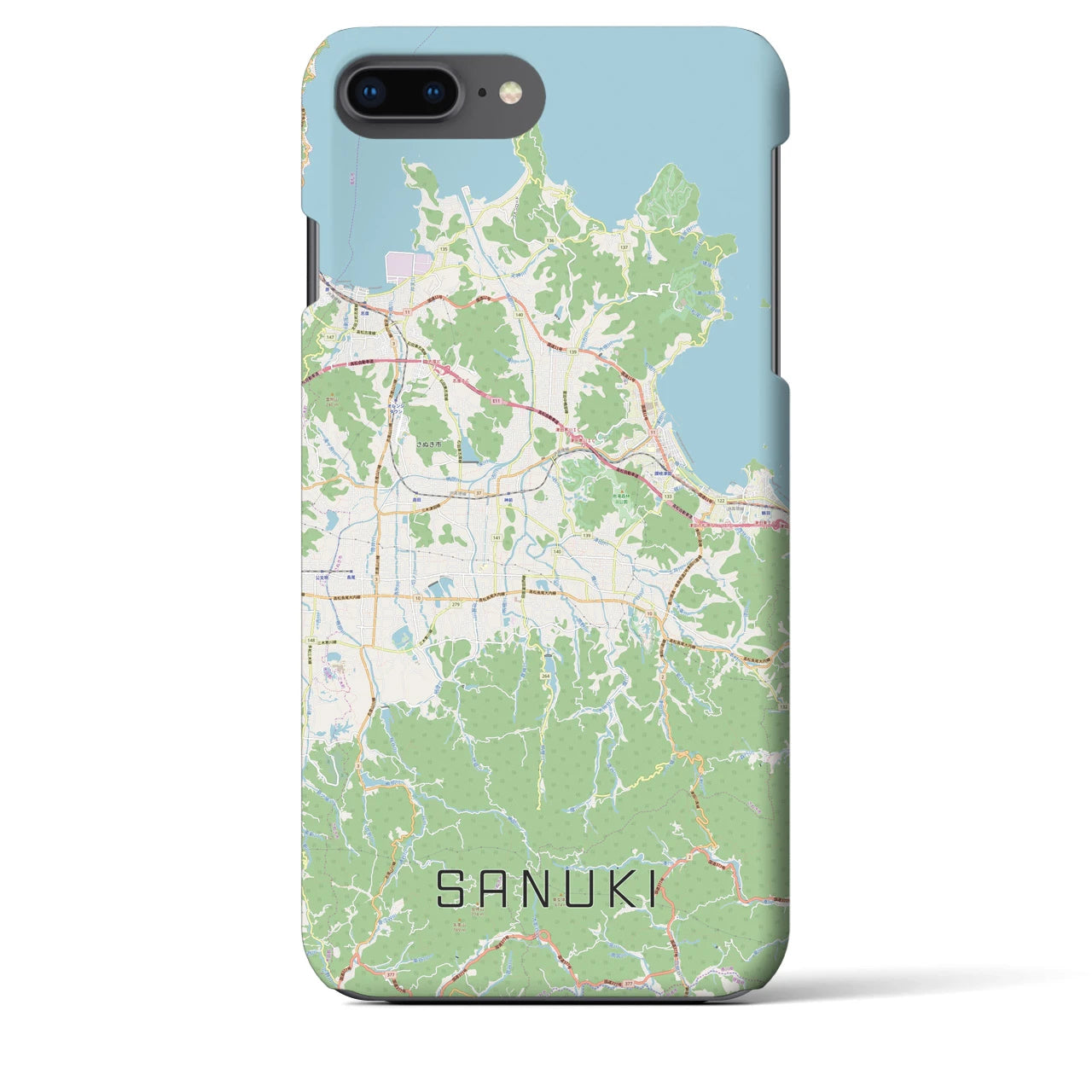 【さぬき(香川県)】地図柄iPhoneケース(バックカバータイプ)
