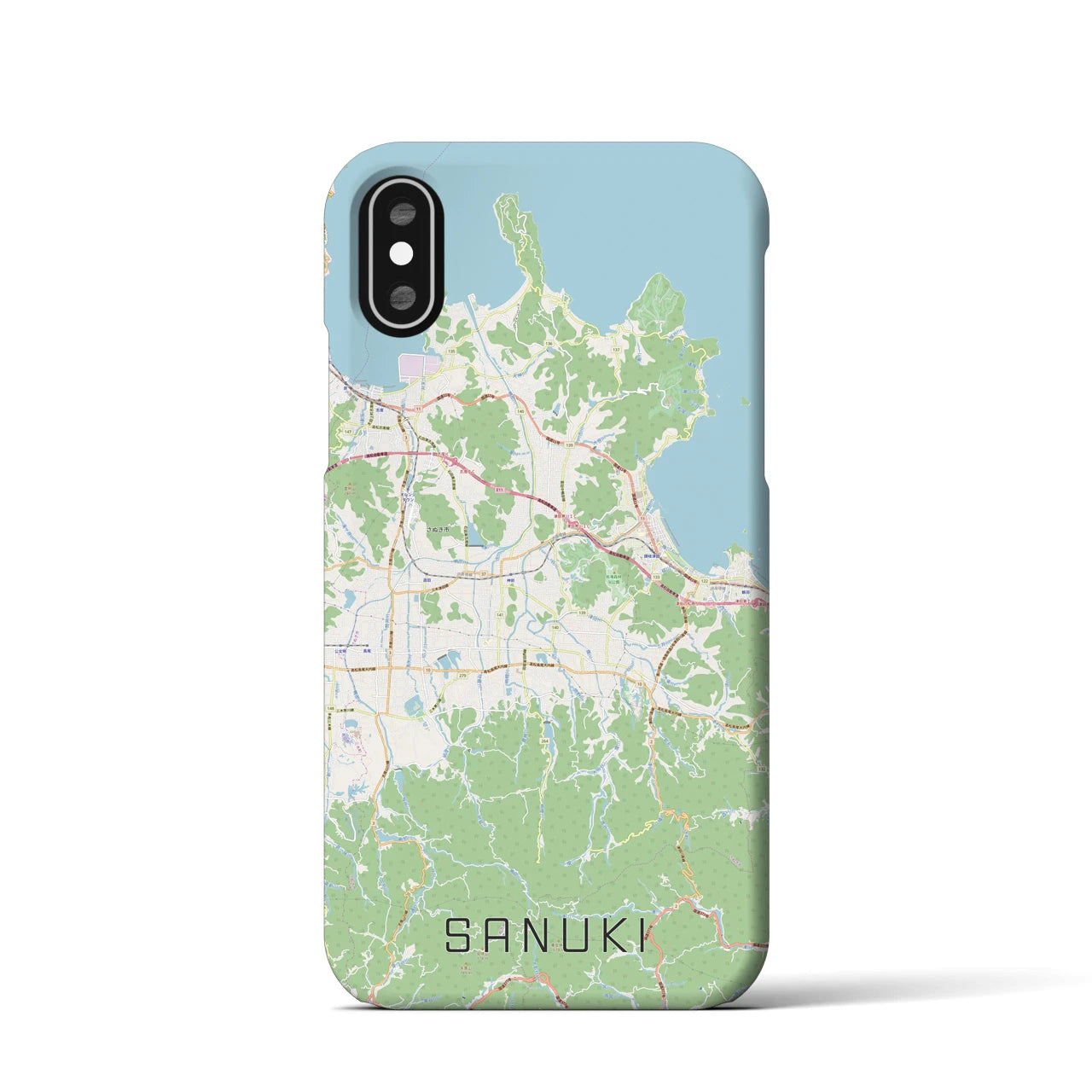 【さぬき(香川県)】地図柄iPhoneケース(バックカバータイプ)