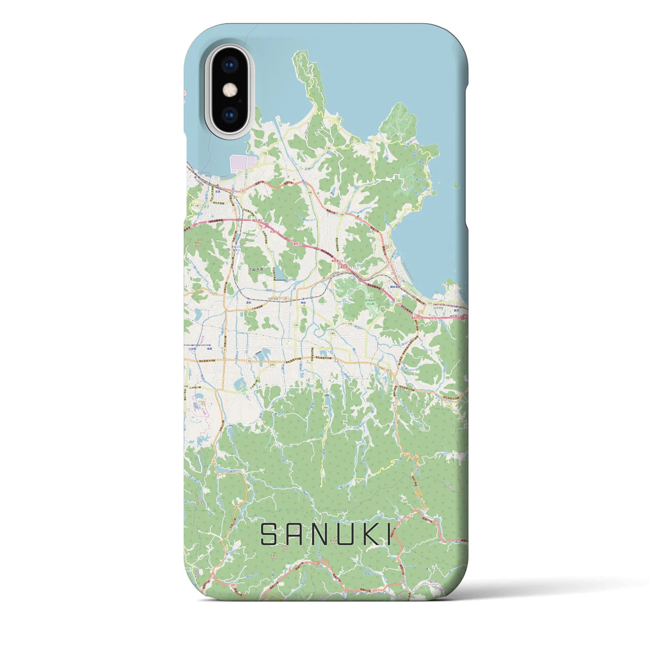 【さぬき(香川県)】地図柄iPhoneケース(バックカバータイプ)