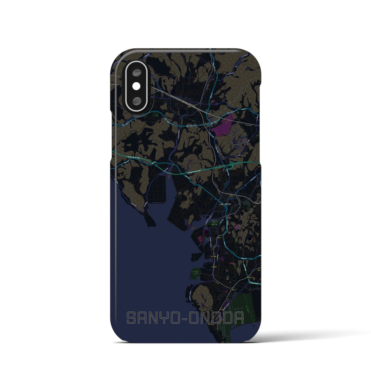 【山陽小野田(山口県)】地図柄iPhoneケース(バックカバータイプ)