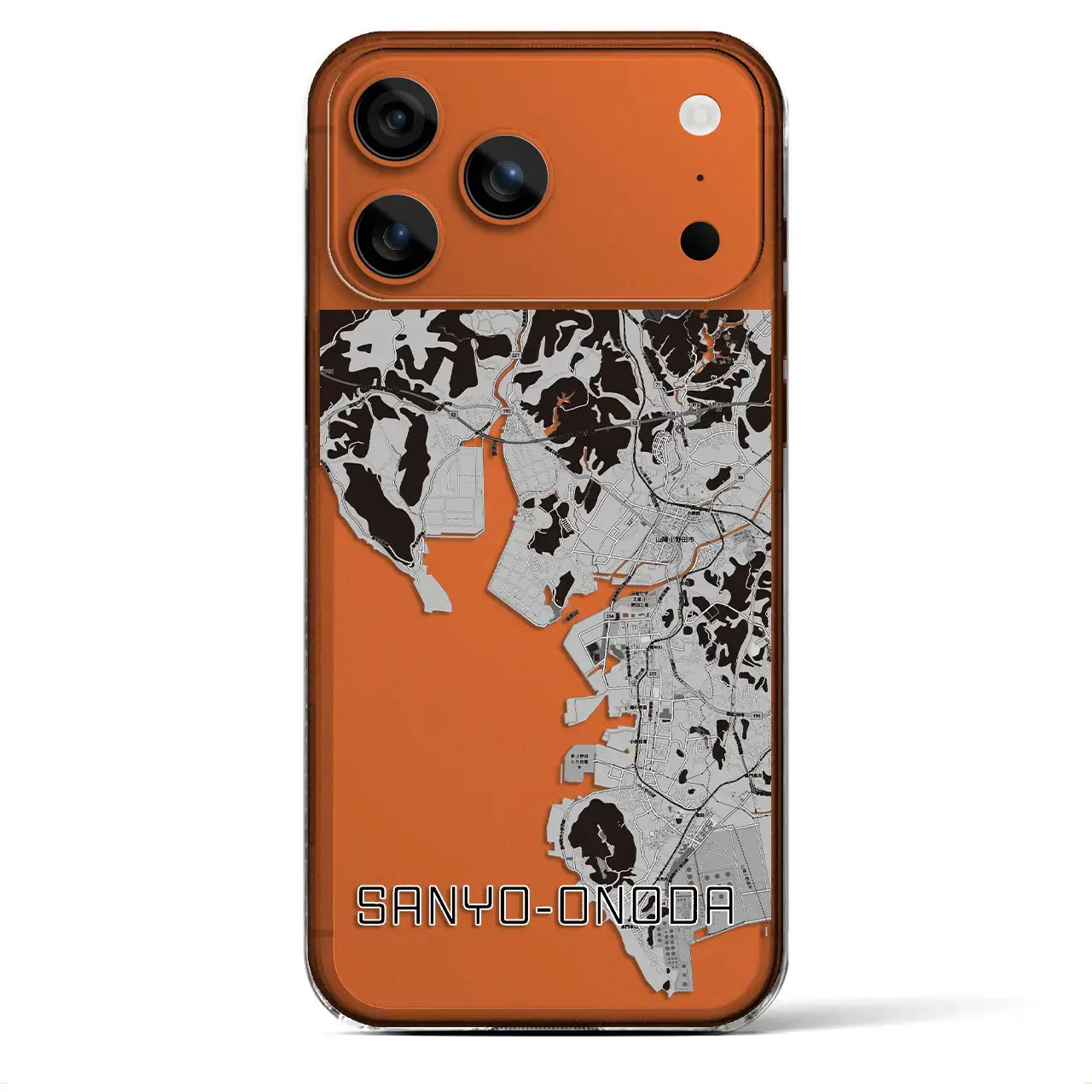 【山陽小野田(山口県)】地図柄iPhoneケース(クリアタイプ)モノトーン・iPhone 17 Pro Max 用