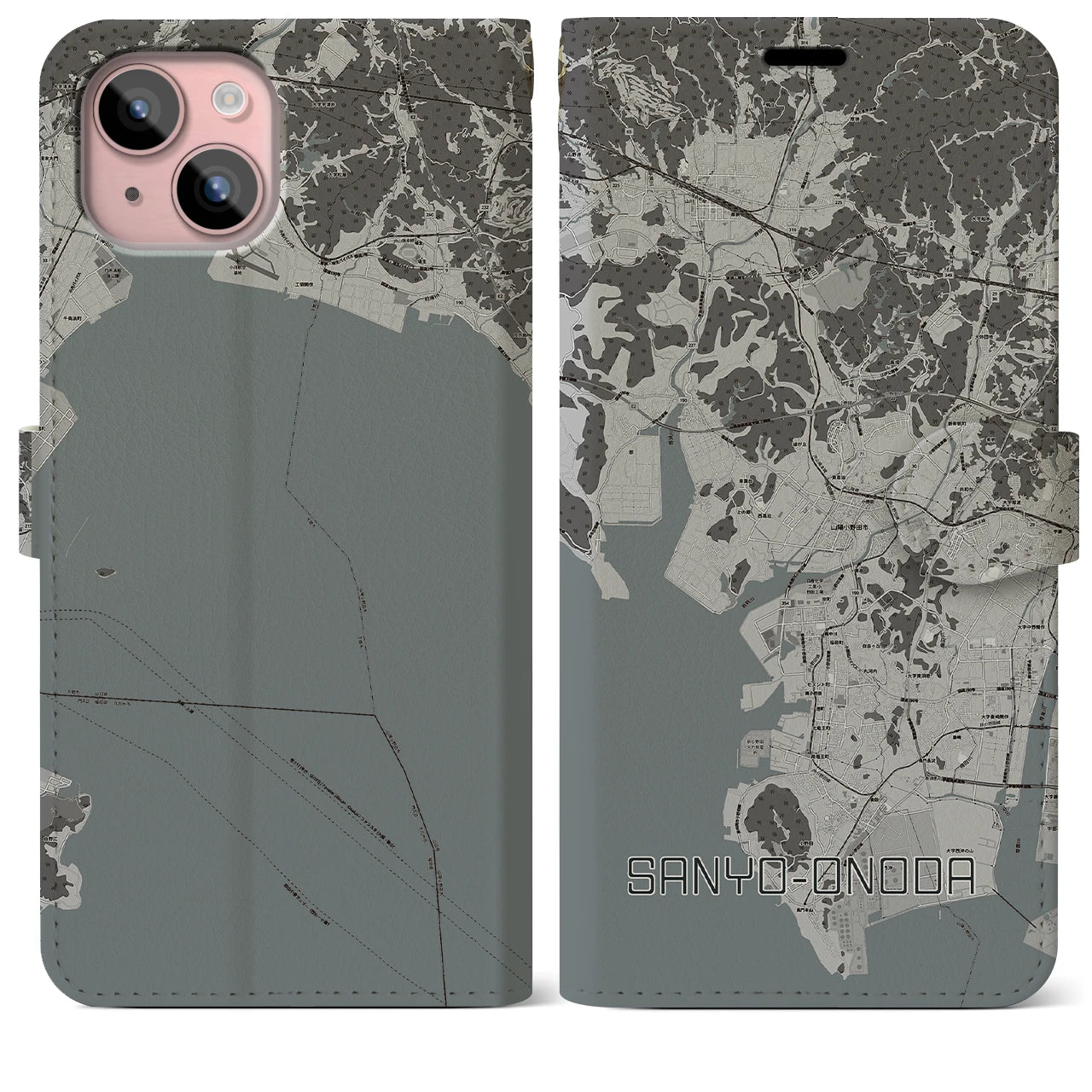 【山陽小野田(山口県)】地図柄iPhoneケース(手帳タイプ)