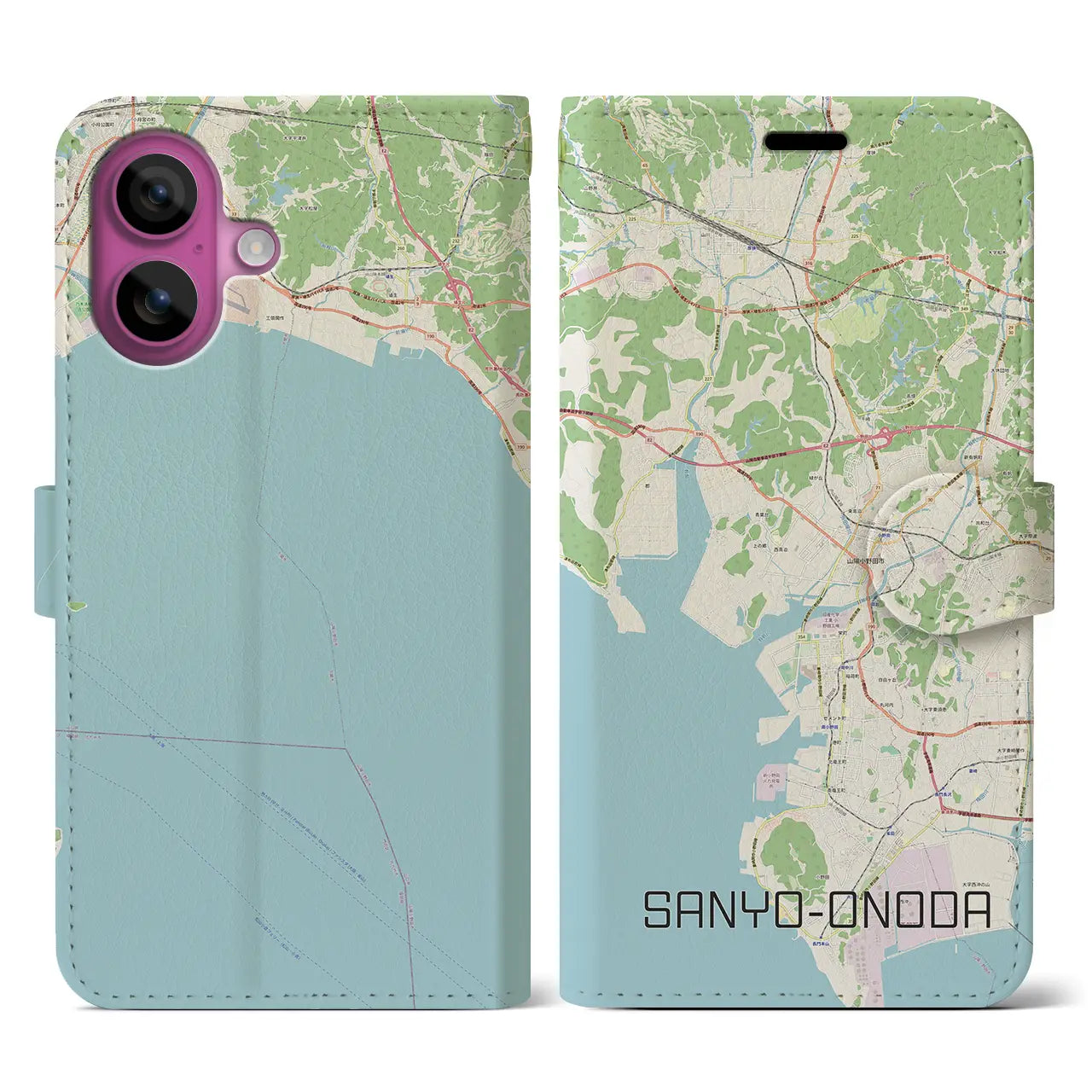 【山陽小野田(山口県)】地図柄iPhoneケース(手帳タイプ)