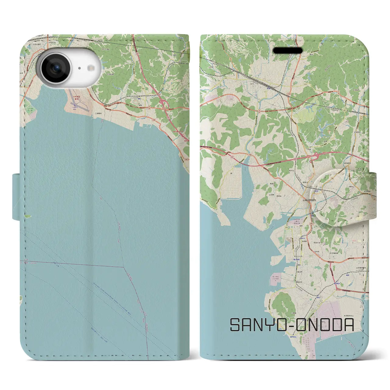 【山陽小野田(山口県)】地図柄iPhoneケース(手帳タイプ)