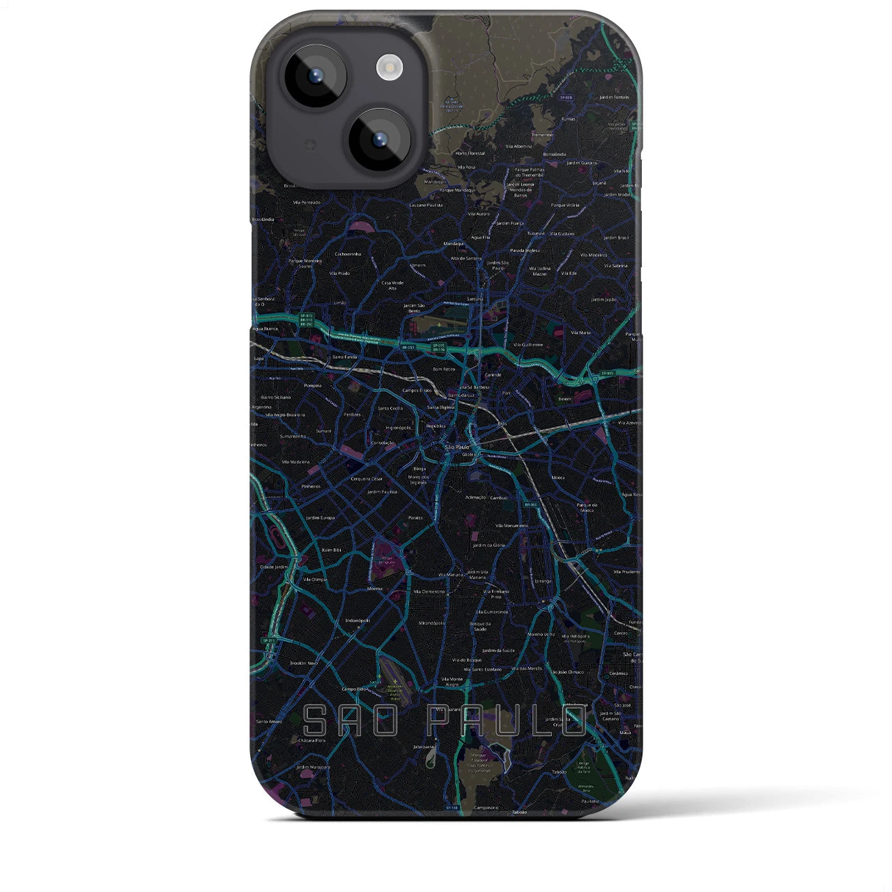 【サンパウロ(ブラジル)】地図柄iPhoneケース(バックカバータイプ)