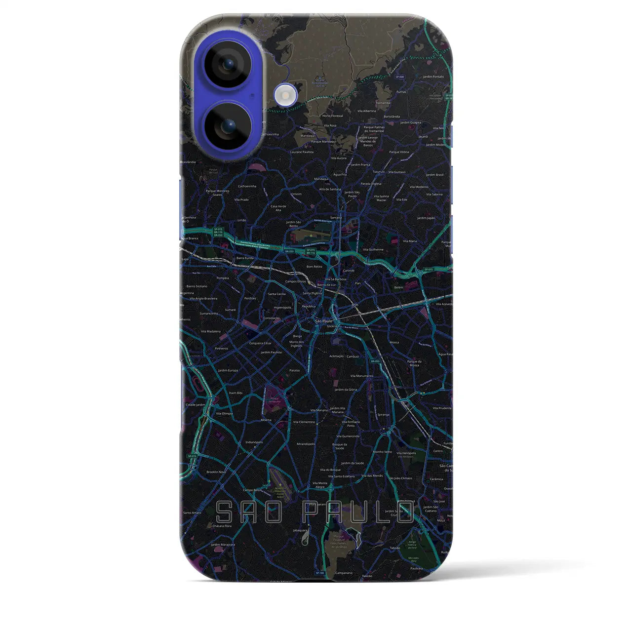 【サンパウロ(ブラジル)】地図柄iPhoneケース(バックカバータイプ)