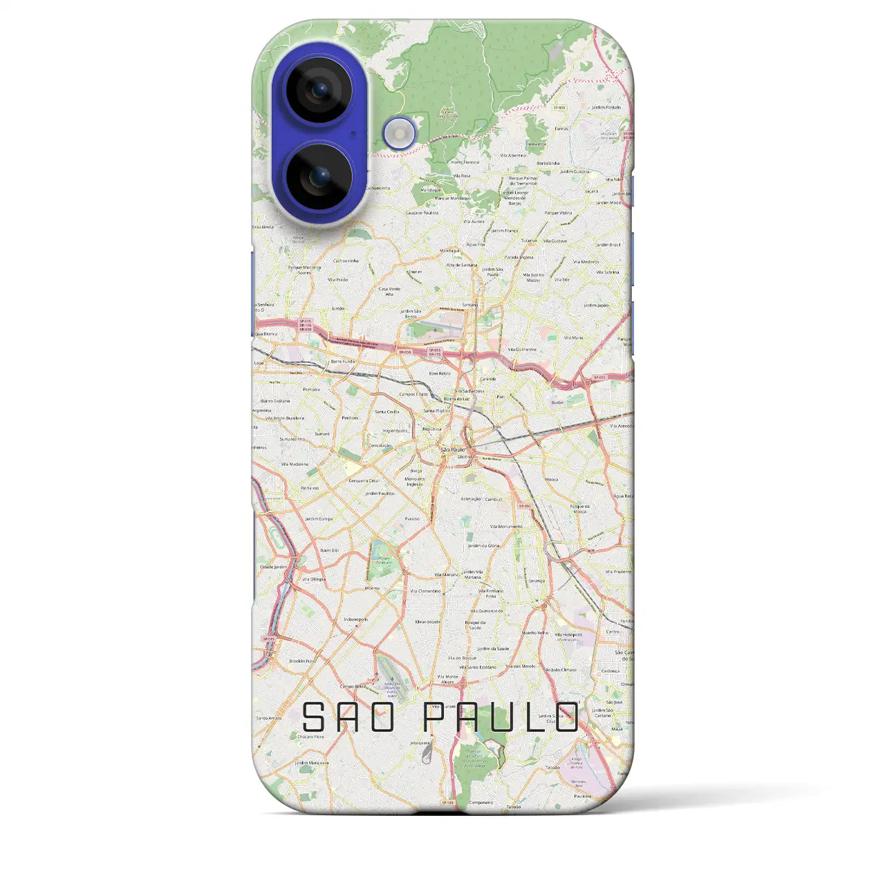 【サンパウロ(ブラジル)】地図柄iPhoneケース(バックカバータイプ)ナチュラル・iPhone 16 Pro Max 用