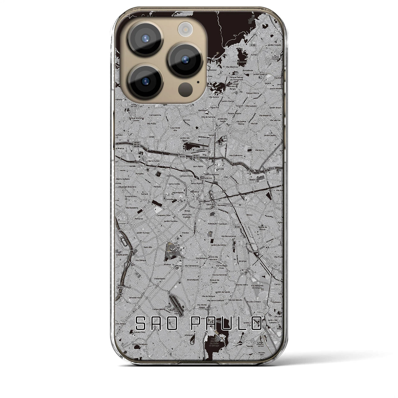 【サンパウロ(ブラジル)】地図柄iPhoneケース(クリアタイプ)