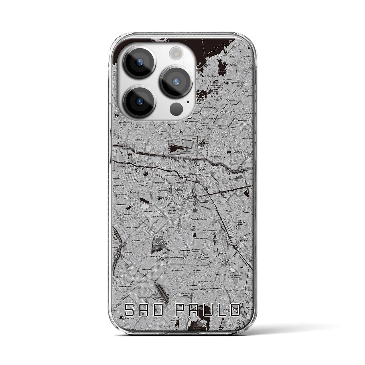 【サンパウロ(ブラジル)】地図柄iPhoneケース(クリアタイプ)