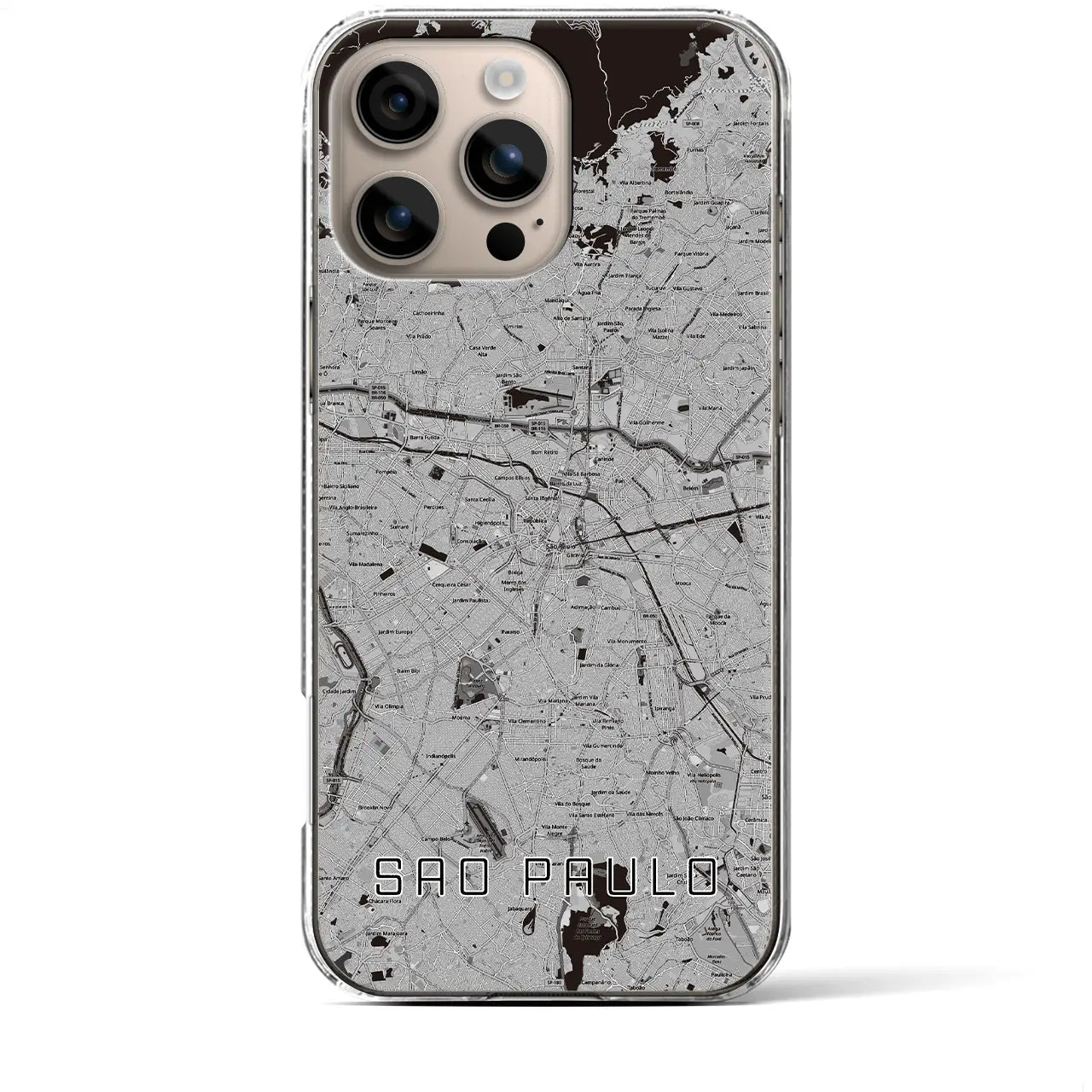 【サンパウロ(ブラジル)】地図柄iPhoneケース(クリアタイプ)