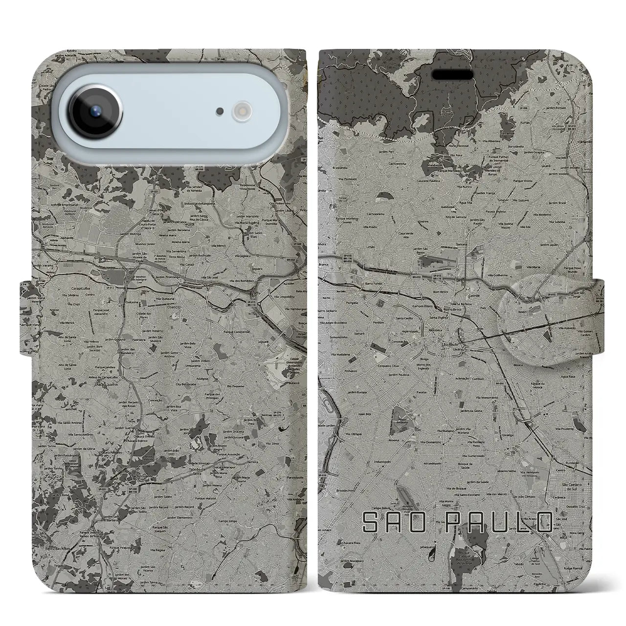 【サンパウロ(ブラジル)】地図柄iPhoneケース(手帳タイプ)