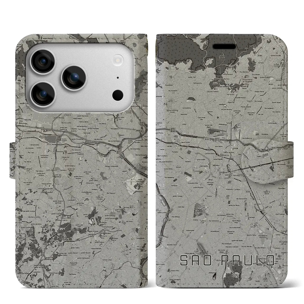 【サンパウロ(ブラジル)】地図柄iPhoneケース(手帳タイプ)