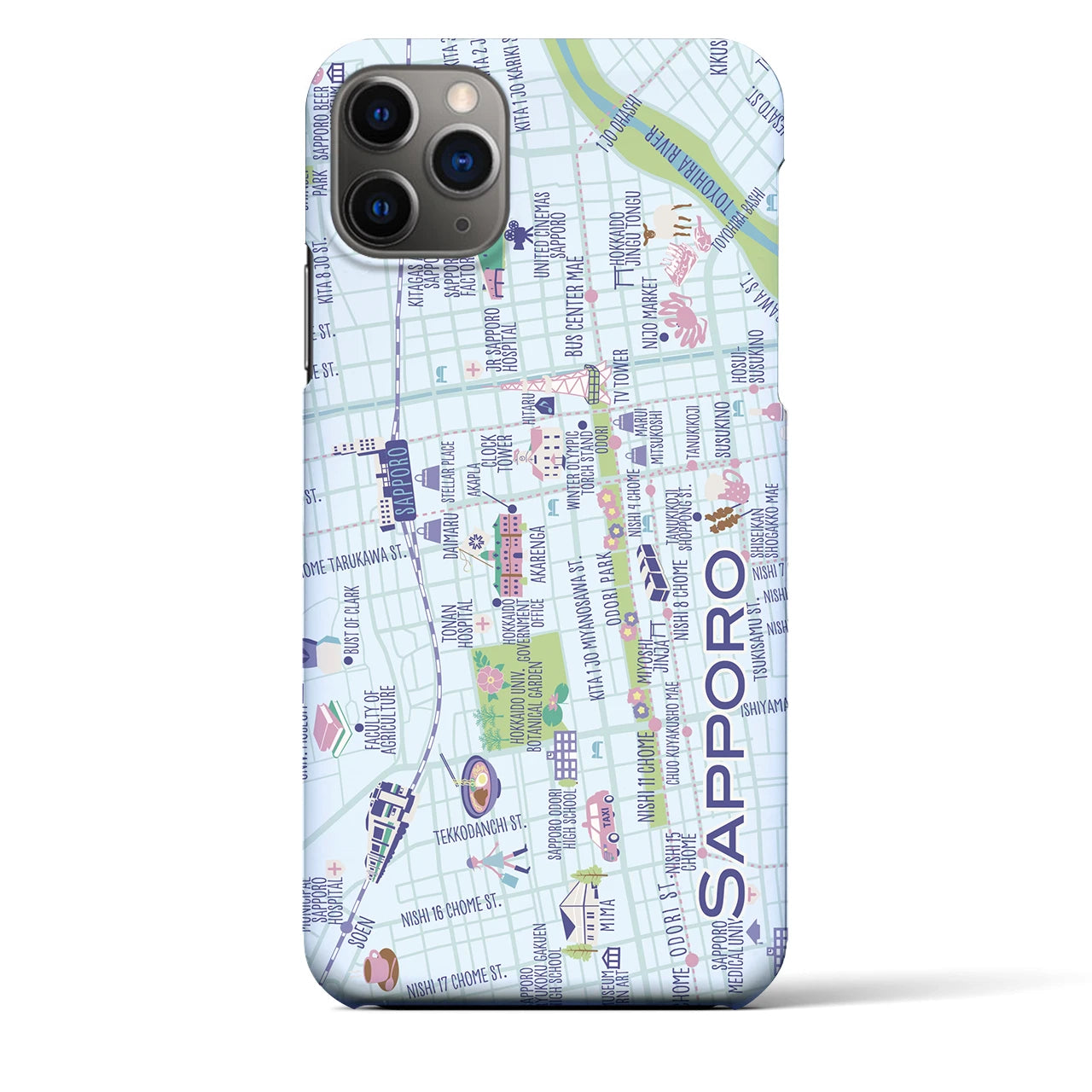 【札幌】イラストマップiPhoneケース(バックカバータイプ)